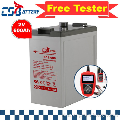 CSBattery 2V600Ah deep cycle AGM Battery for Marine/Forklift/Solar-System/Golf-Car